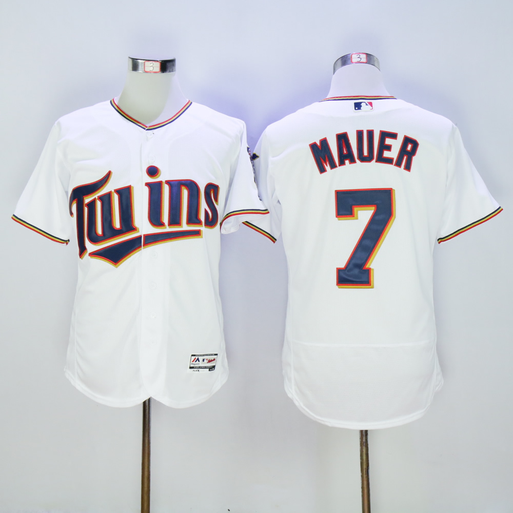 Men Minnesota Twins #7 Mauer White MLB Jerseys->minnesota twins->MLB Jersey